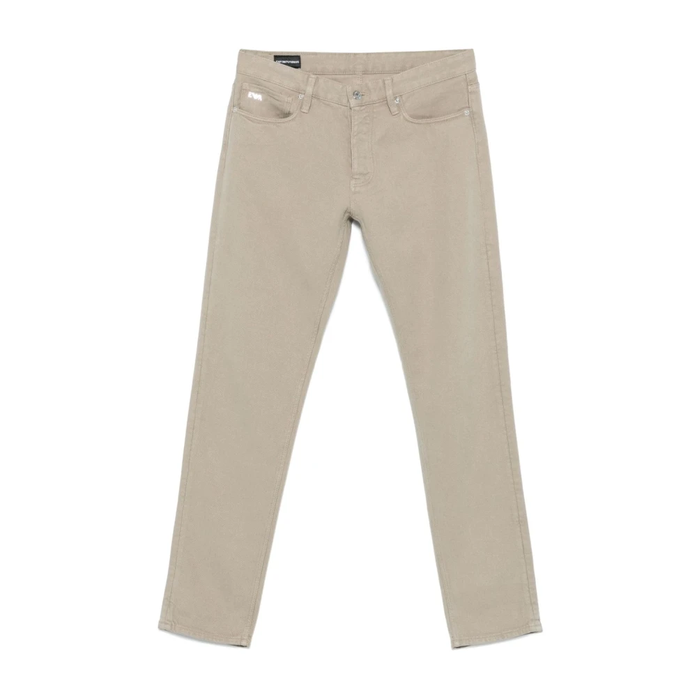 Emporio Armani Duifgrijze Jeans met Knoopsluiting Gray Heren