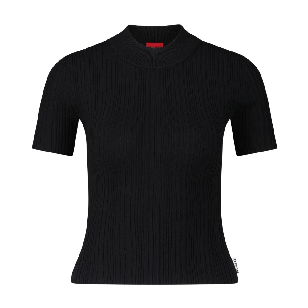Hugo Boss Ribbad T-shirt Sarpharim Black, Dam