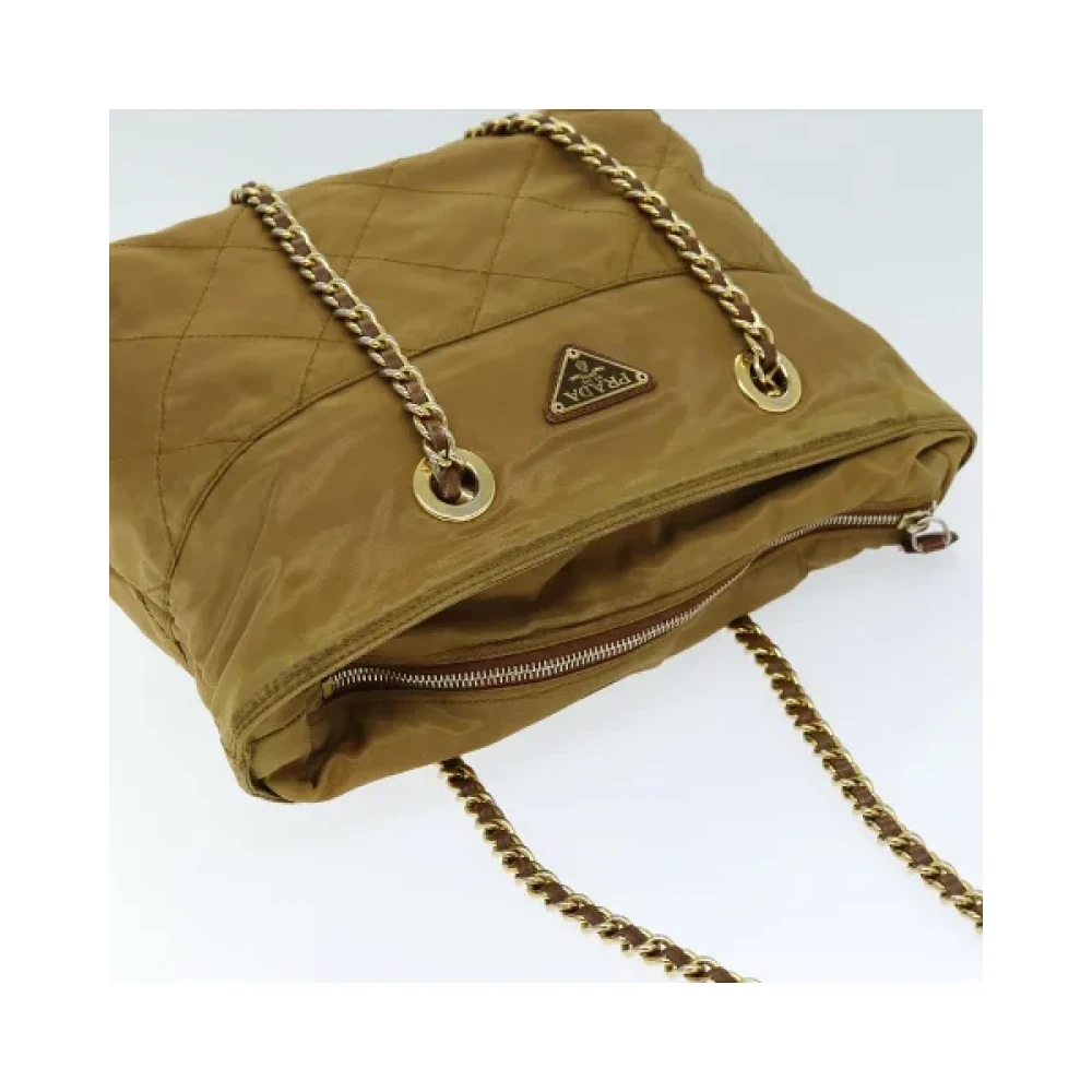 Prada Vintage Pre-owned Nylon prada-bags Beige Dames