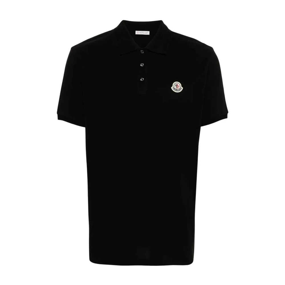 Moncler Short Sleeve Polo - Male - Polo Shirts - Black - L - Tops