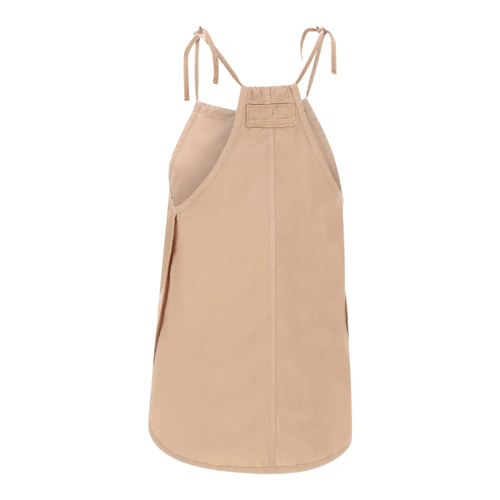 Iceberg Beige Katoenen Poplin Haltertop Beige Dames