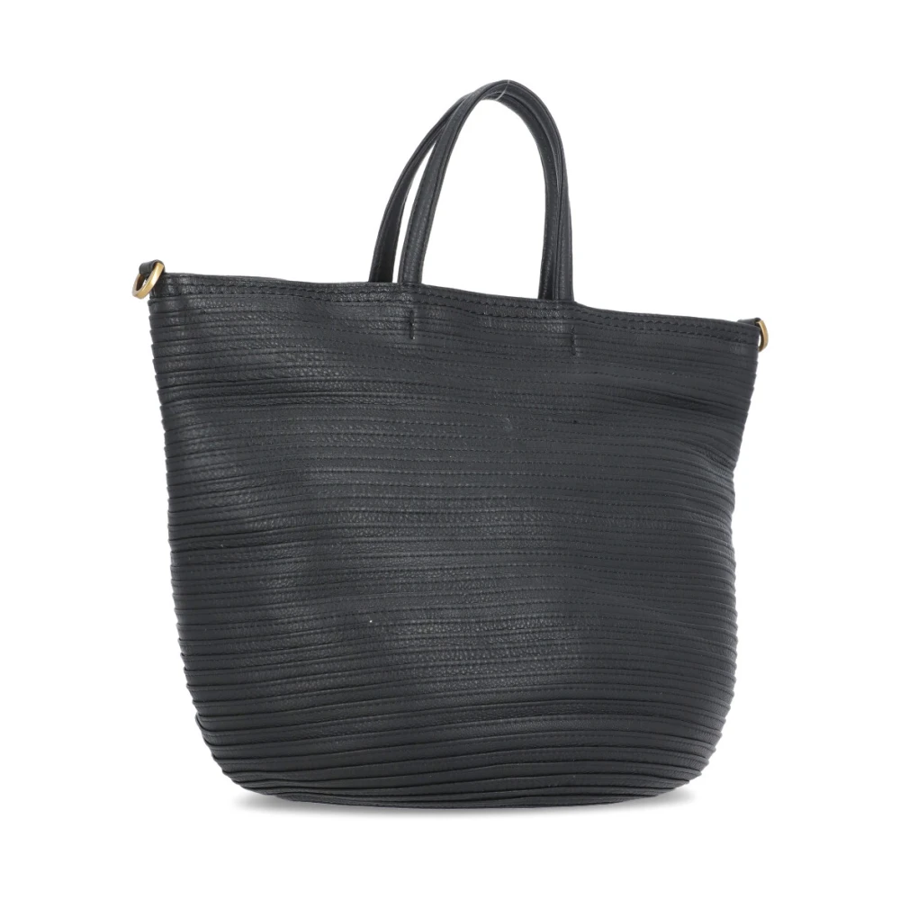 Majo Zwarte leren schoudertas voor vrouw Black Dames