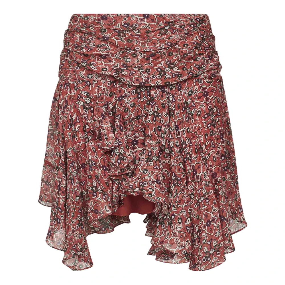 Marant Étoile Women's Orange Tapestry Print Asymmetric Skirt