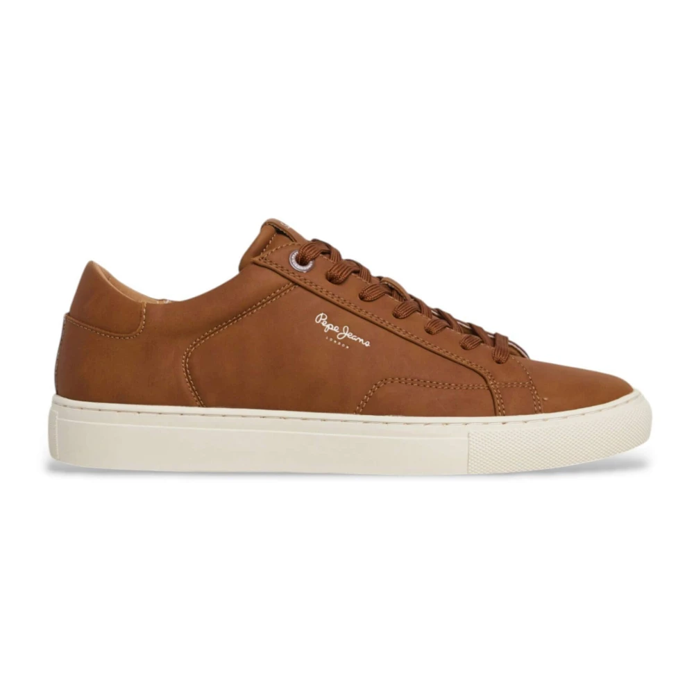 Pepe Jeans Tan Lage Sneakers Heren Schoenen Bruin