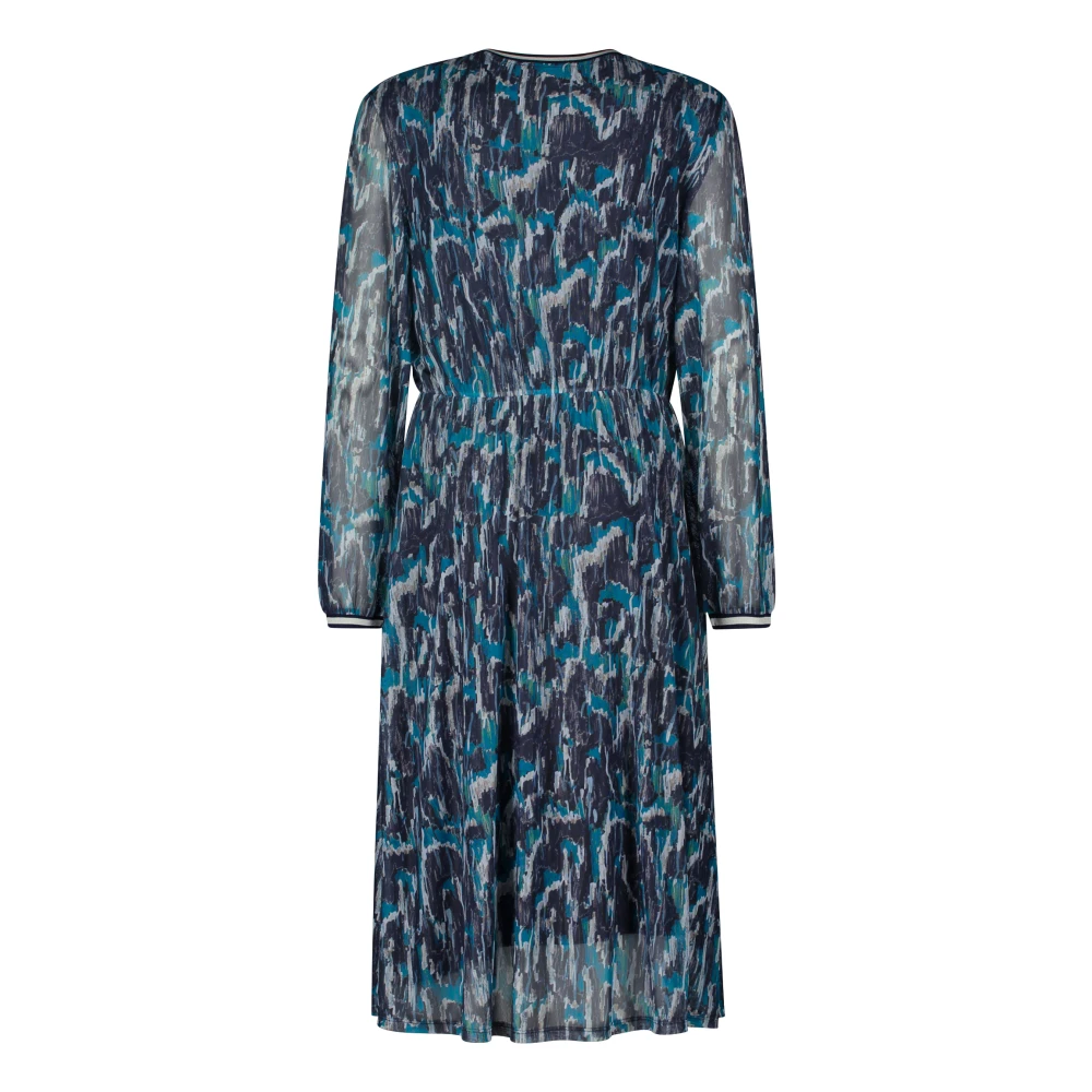 Betty & Co Bloemen Casual Jurk Blue Dames