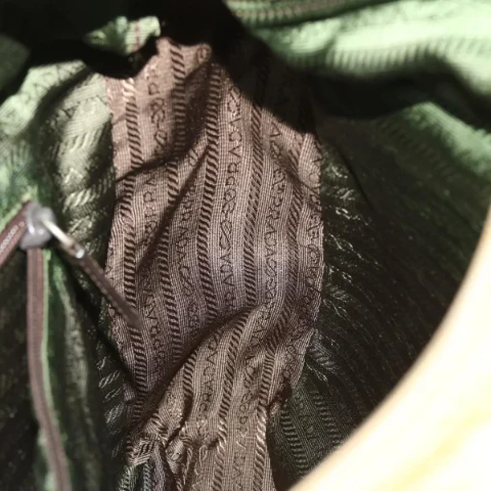 Prada Vintage Pre-owned Canvas prada-bags Beige Dames