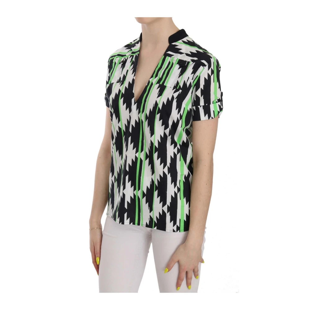 Costume National Multi Color Plunging Top Blouse - IT40|S - Image 3