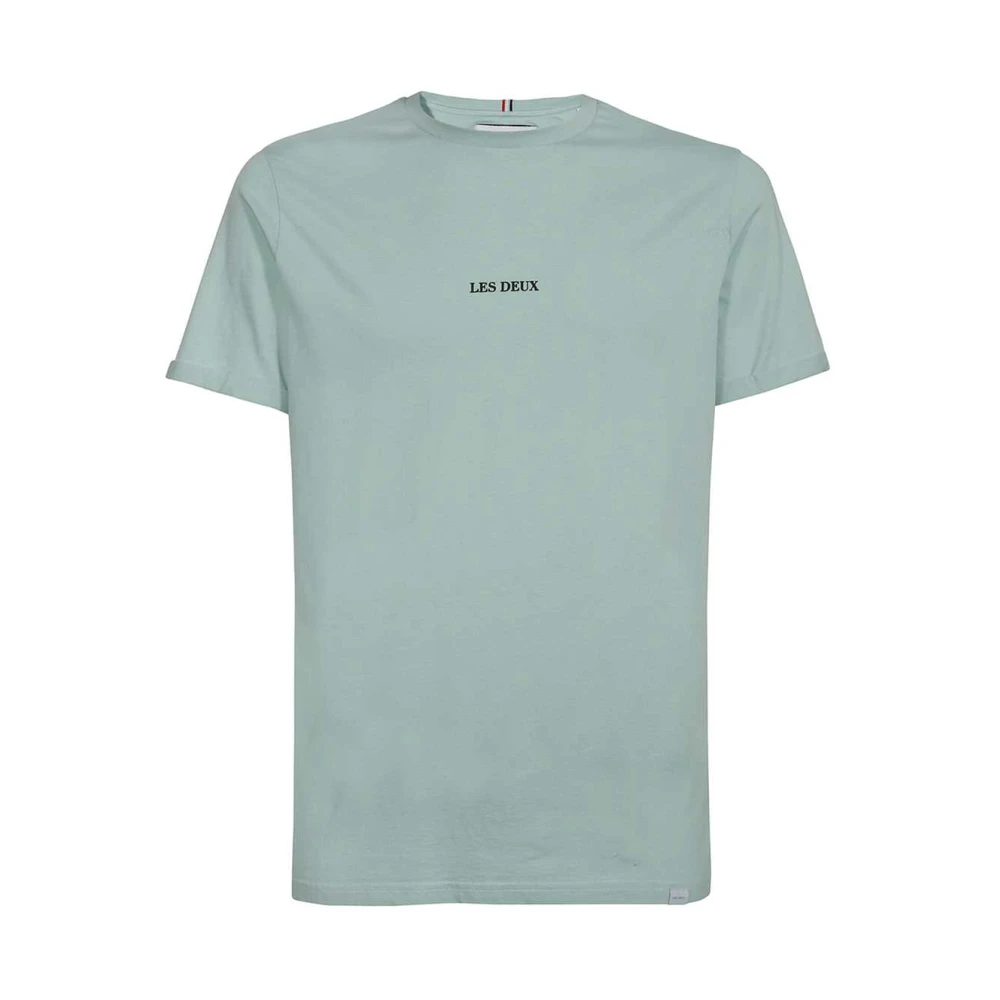 Les Deux Katoenen Crew-Neck T-Shirt Blue Heren