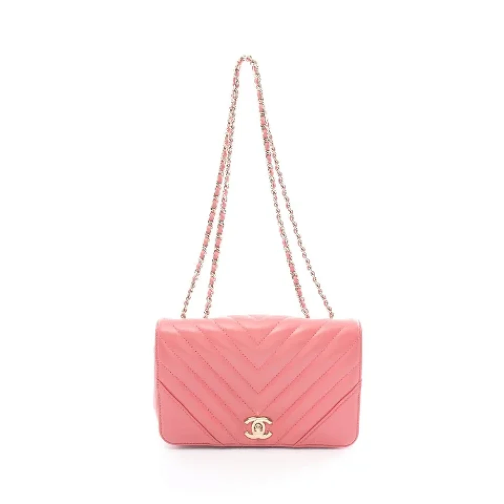 Chanel Vintage Pre-owned Leather chanel-bags Pink Dames