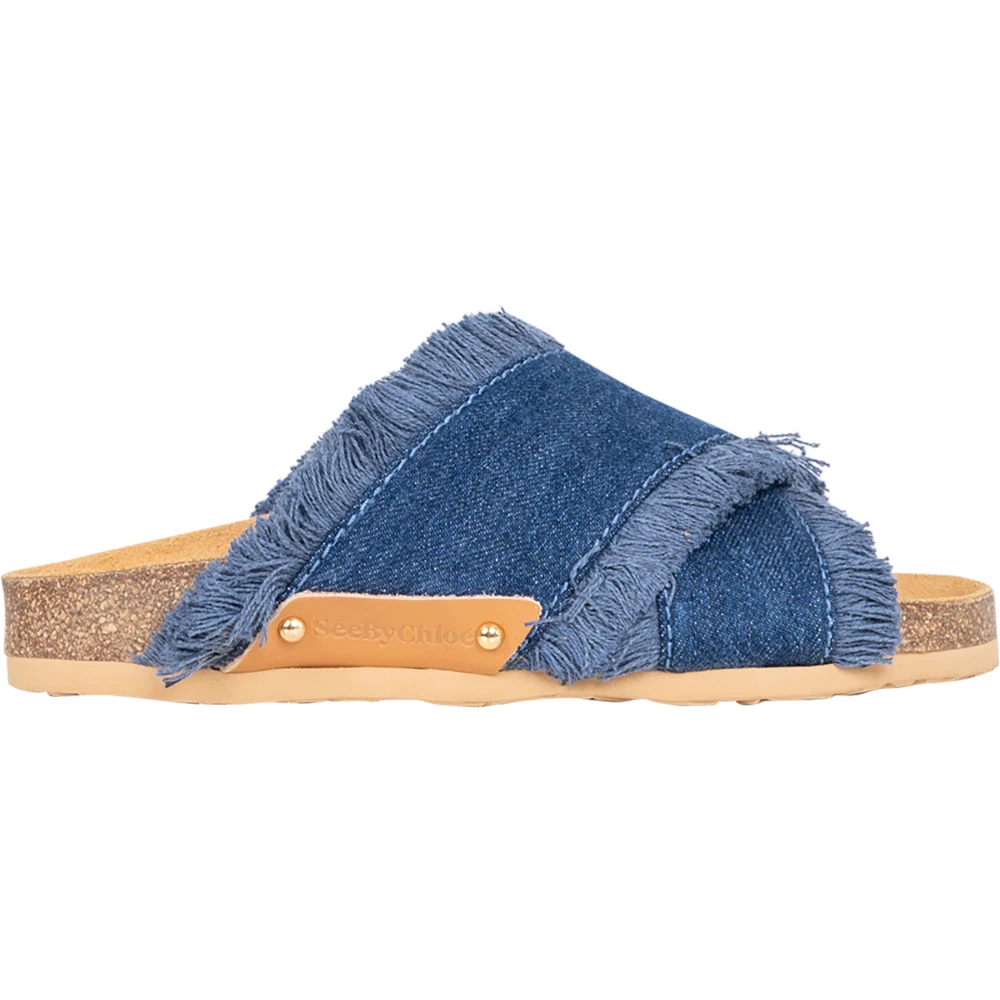 Kryss Stropp Denim Sandaler