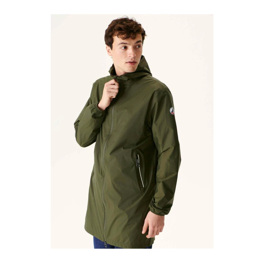 Jott Opvouwbare Lange Regenjas Reflecterende Rits Green Heren