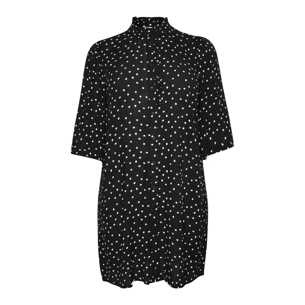 Kaffe Curve Polka Dot Overhemdjurk Black Dames