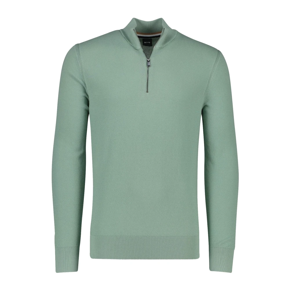 Hugo Boss Groene Half Zip Sweater Green Heren