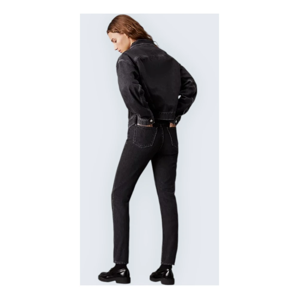 Calvin Klein Hoge Taille Mom Jeans voor vrouwen Black Dames