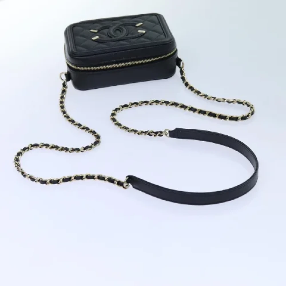 Chanel Vintage Pre-owned Leather shoulder-bags Black Dames