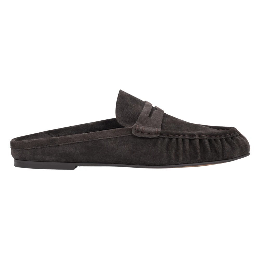 Estro Brown Velour Mule Loafers - Female - Mules - 5 Uk - Shoes