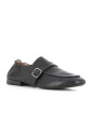 black-leather-loafer-with-silver-buckle