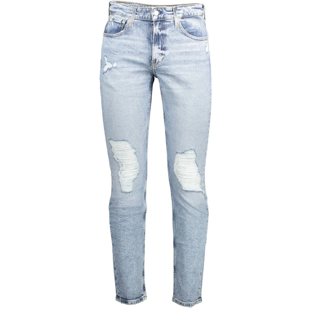 Calvin Klein Light Blue Cotton Men Jeans - Male - Slim Fit Jeans - Blue - W29 - Jeans