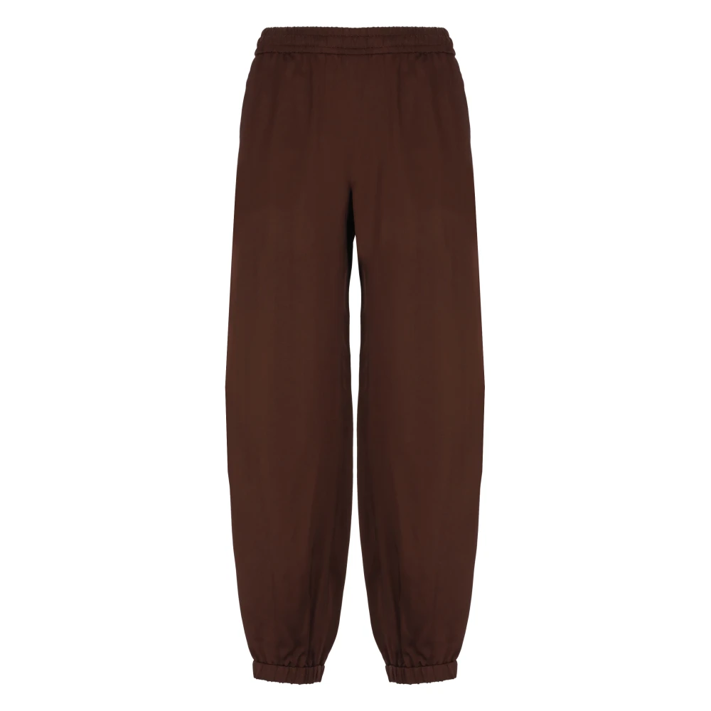 Fabiana Filippi Bordeaux Viscose Broek Elastische Taille Red Dames
