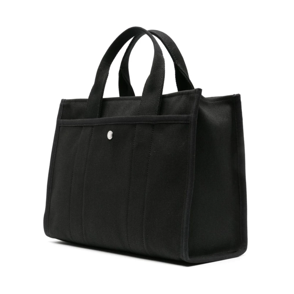 Coach Geborduurd Logo Canvas Cargo Tote Tas Black Dames