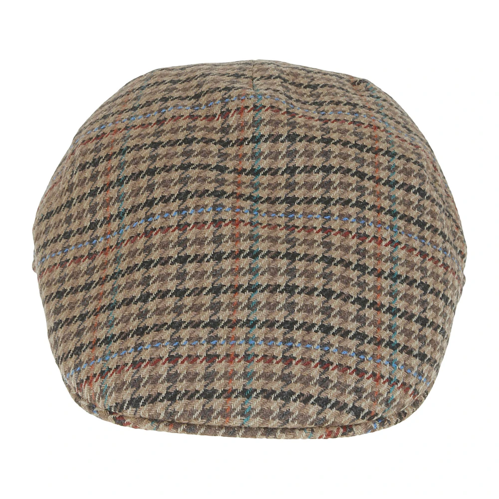 Borsalino Bruin Beige Geruit Wollen Muts Brown Heren