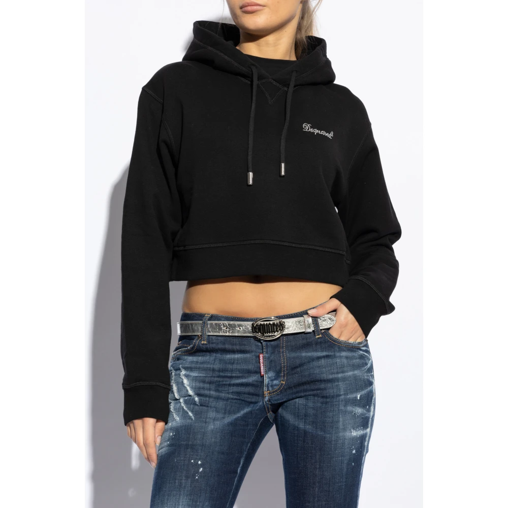 Dsquared2 Hoodie met logo Black Dames