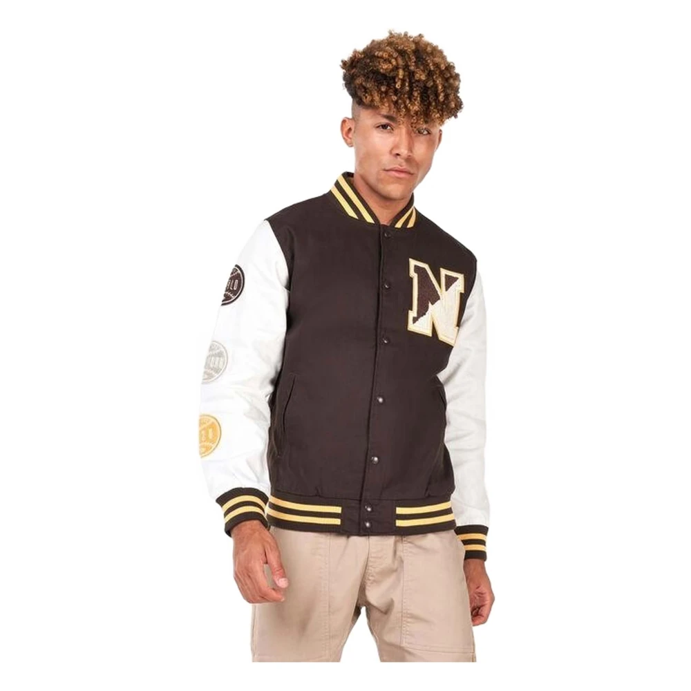 New era Heritage Varsity Jacket Brown Heren