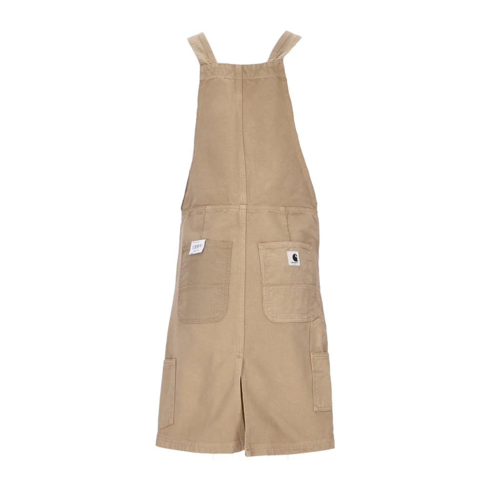 Carhartt WIP Bruine Medley Dungaree Jurk met Zakken Brown Dames