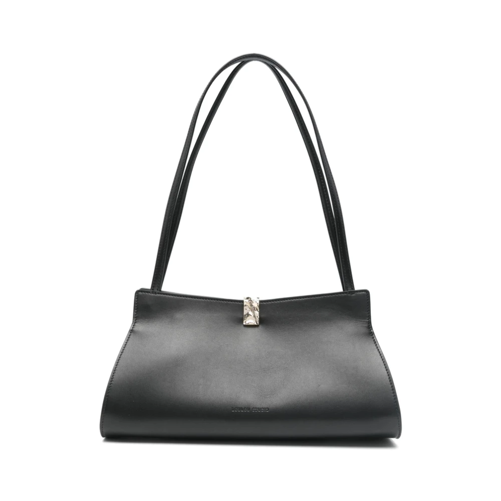 Loulou Studio Zwarte Schoudertas met Magnetische Sluiting Black Dames