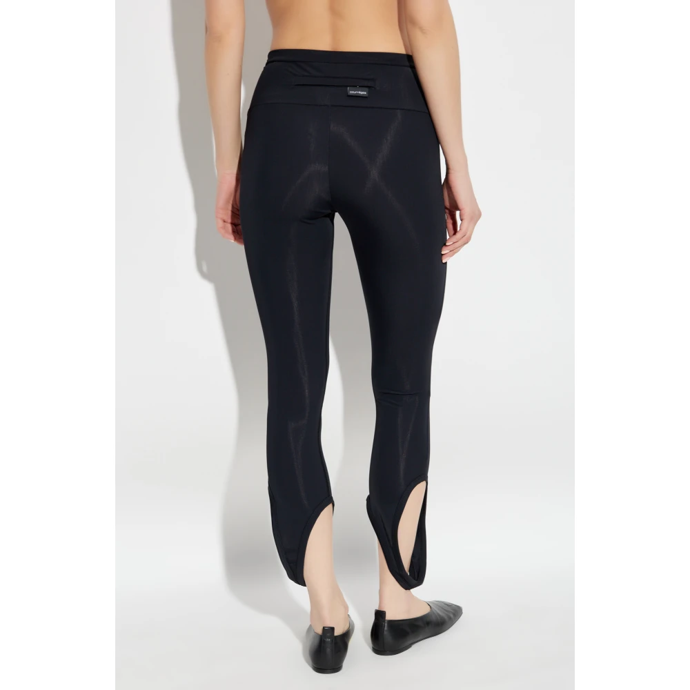 Courrèges Leggings met logo Black Dames