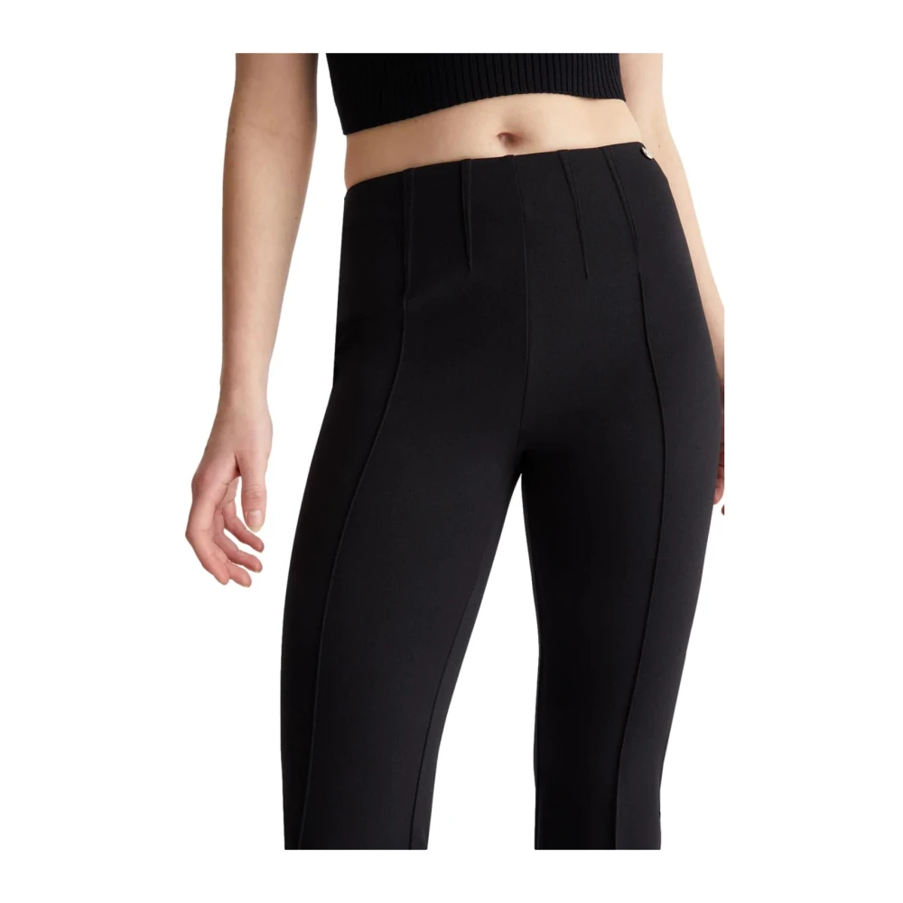 Liu Jo Hoge Taille Flare Broek Nero Black Dames