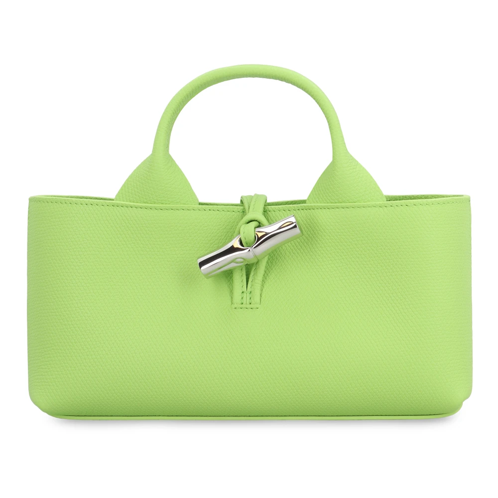 Longchamp Korrelige Leren Handtas met Antler Sluiting Green Dames