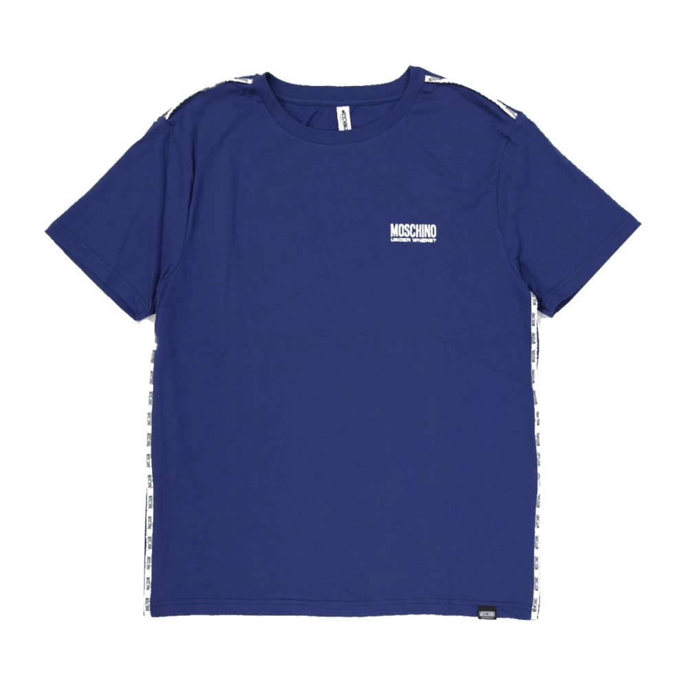 Moschino Katoenen T-shirt met logodetail Blue Heren