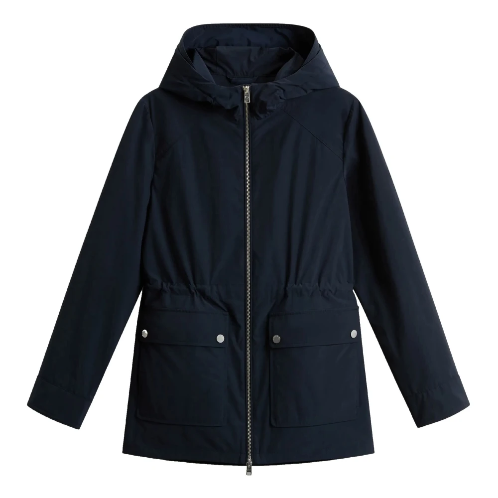 Woolrich Women's Blue Parkas, L, Hooded Summer Jacket