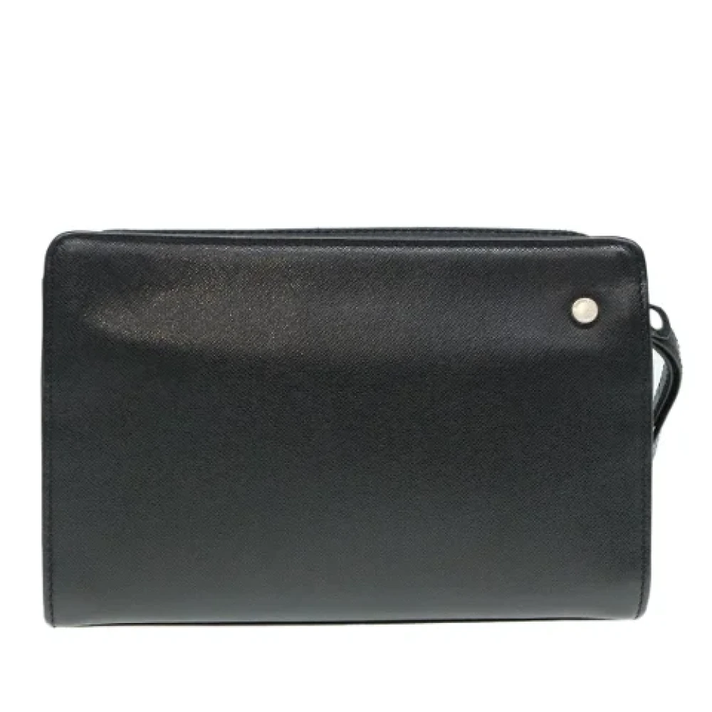 Burberry Vintage Pre-owned Leather clutches Black Dames