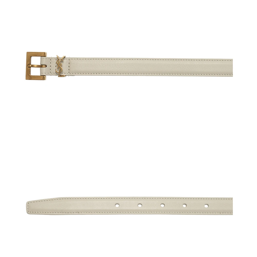 Saint Laurent Riem met logo Beige Dames