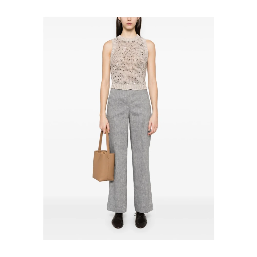 PESERICO Beige Gebreide Jas voor Vrouwen Beige Dames