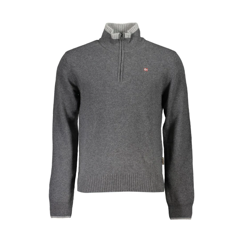 Napapijri Grijze Casual Half-Zip Sweater Gray Heren