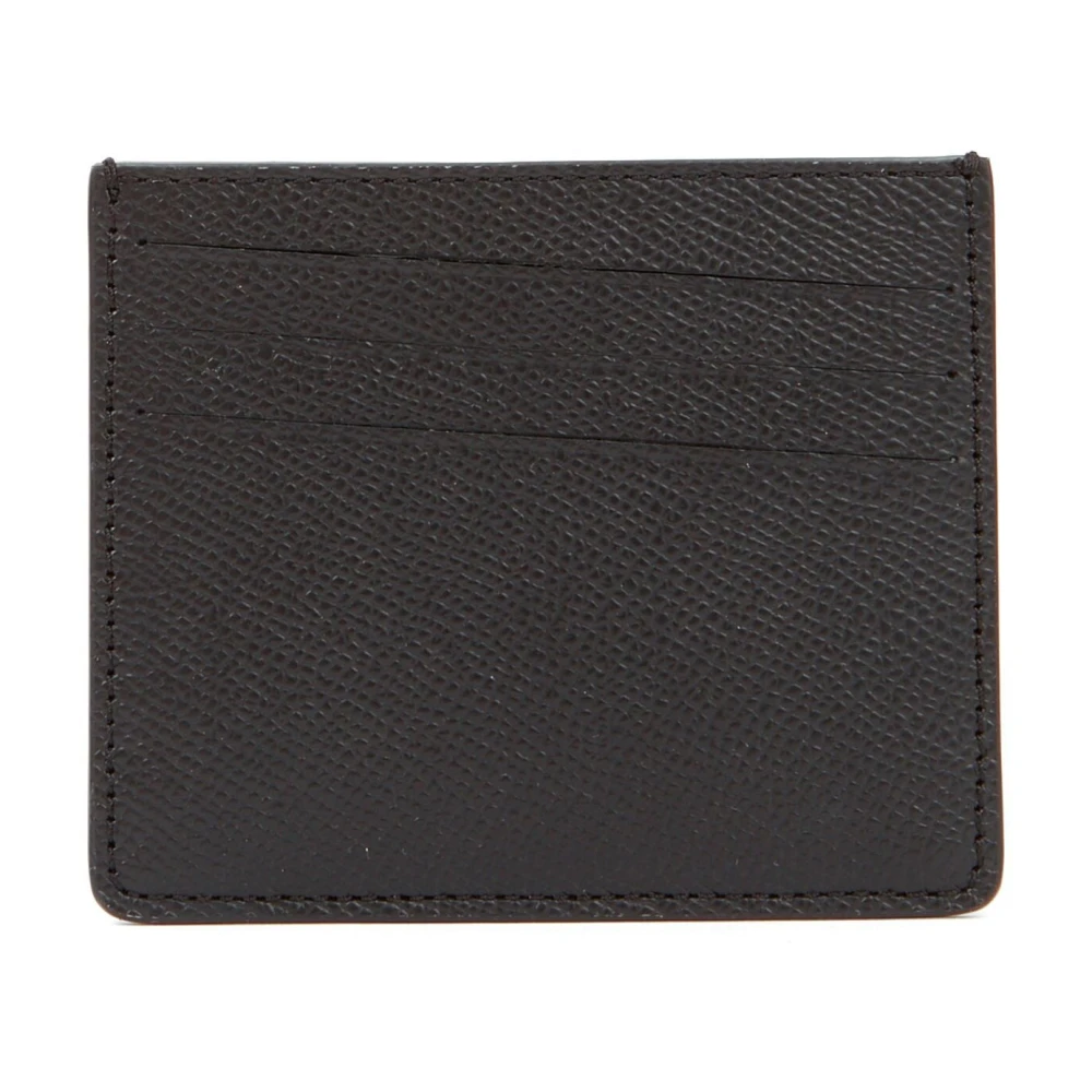 Maison Margiela Zwarte Leren Kaarthouder met Vier Stiksels Black Heren
