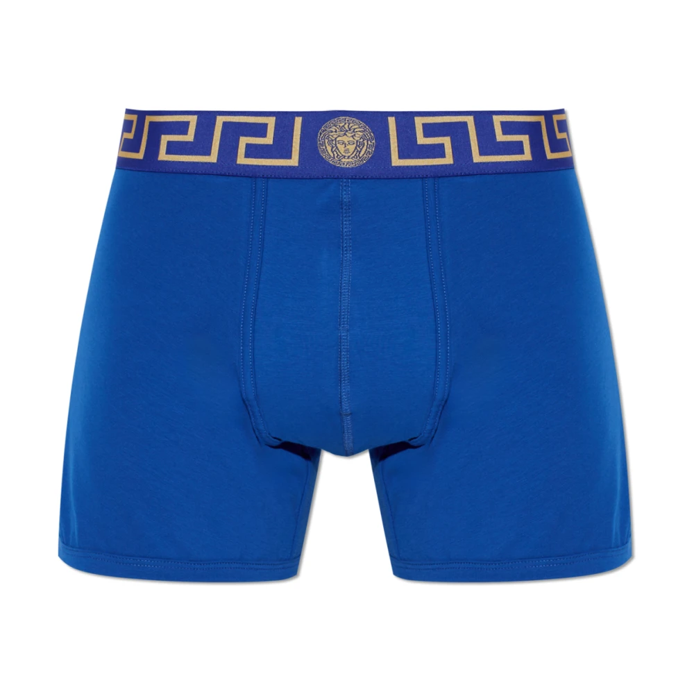 Versace Mannelijk Blauw Ondergoed Heren, 2XL, Katoen, Cotton-Jersey Lange Boxershorts