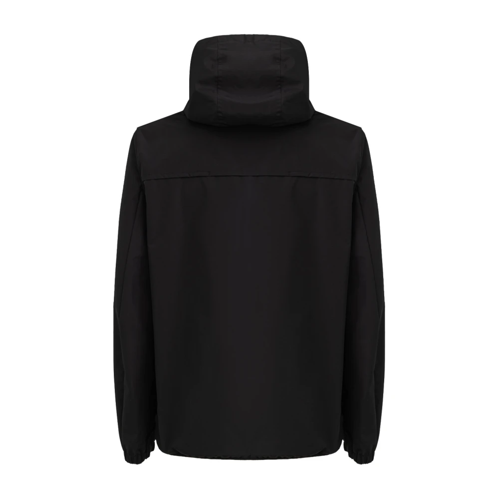 Dolce & Gabbana Winddichte jas met logo op borst Black Heren