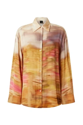 Bomullsskjorta Multifärgad Beige Print