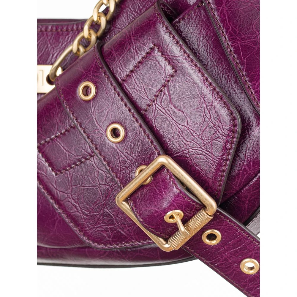 Biasia Paarse Schoudertas met Strookdetail Purple Dames