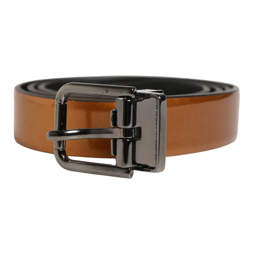 Dolce & Gabbana Uomo Marrone - Cintura Classica In Pelle Con Fibbia In Metallo - Accessories - One Size