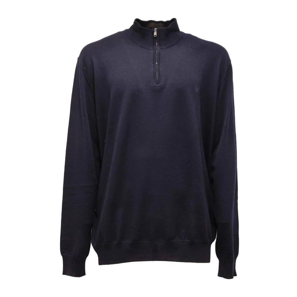 Harmont & Blaine Men's Blue 5018Ap Maglione Harmont&Blaine Wool Mid-Zip Jumper E - Turtlenecks - 3XL - Knitwear