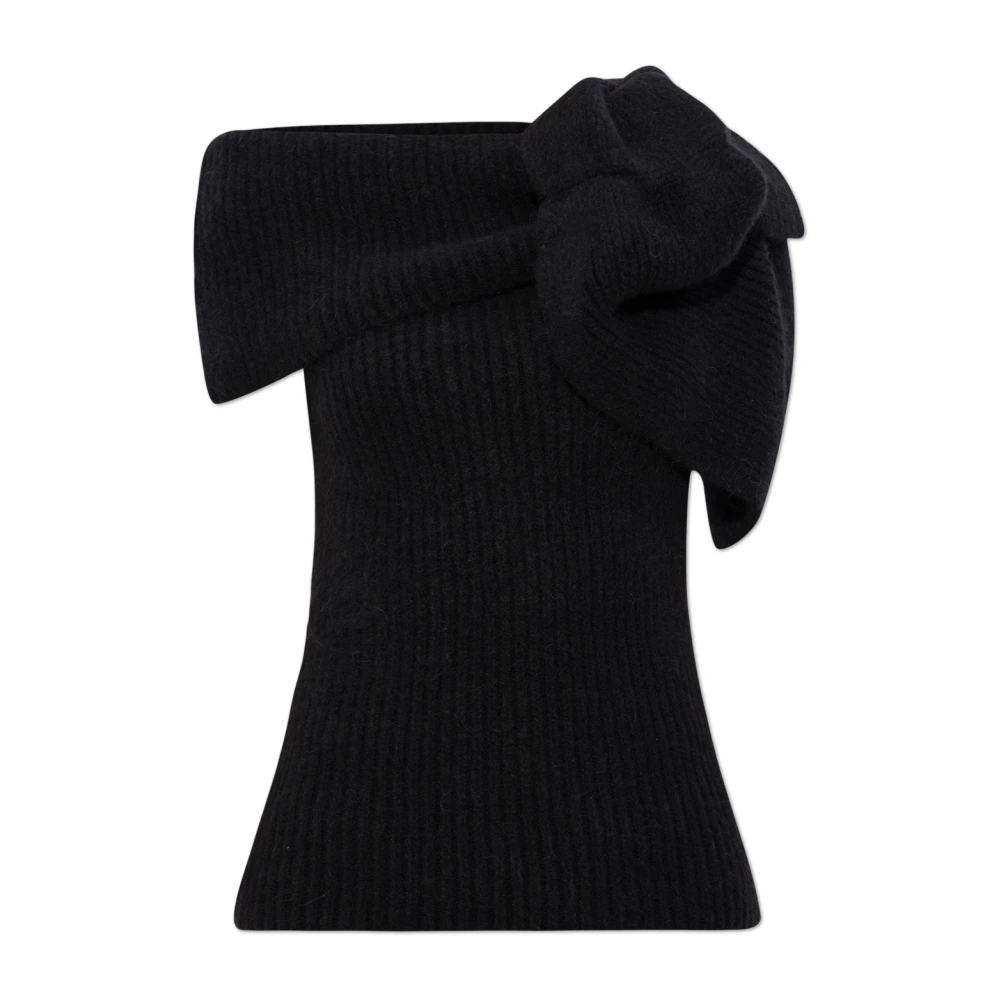 Rick Owens Chunky Ribbed Knit Sweater Zwart Black Dames