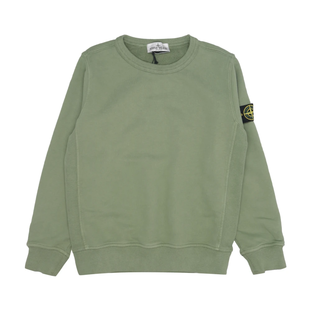 Stone Island Green Kids Sweatshirts, Male, 10 Y, Crew Neck Jumper