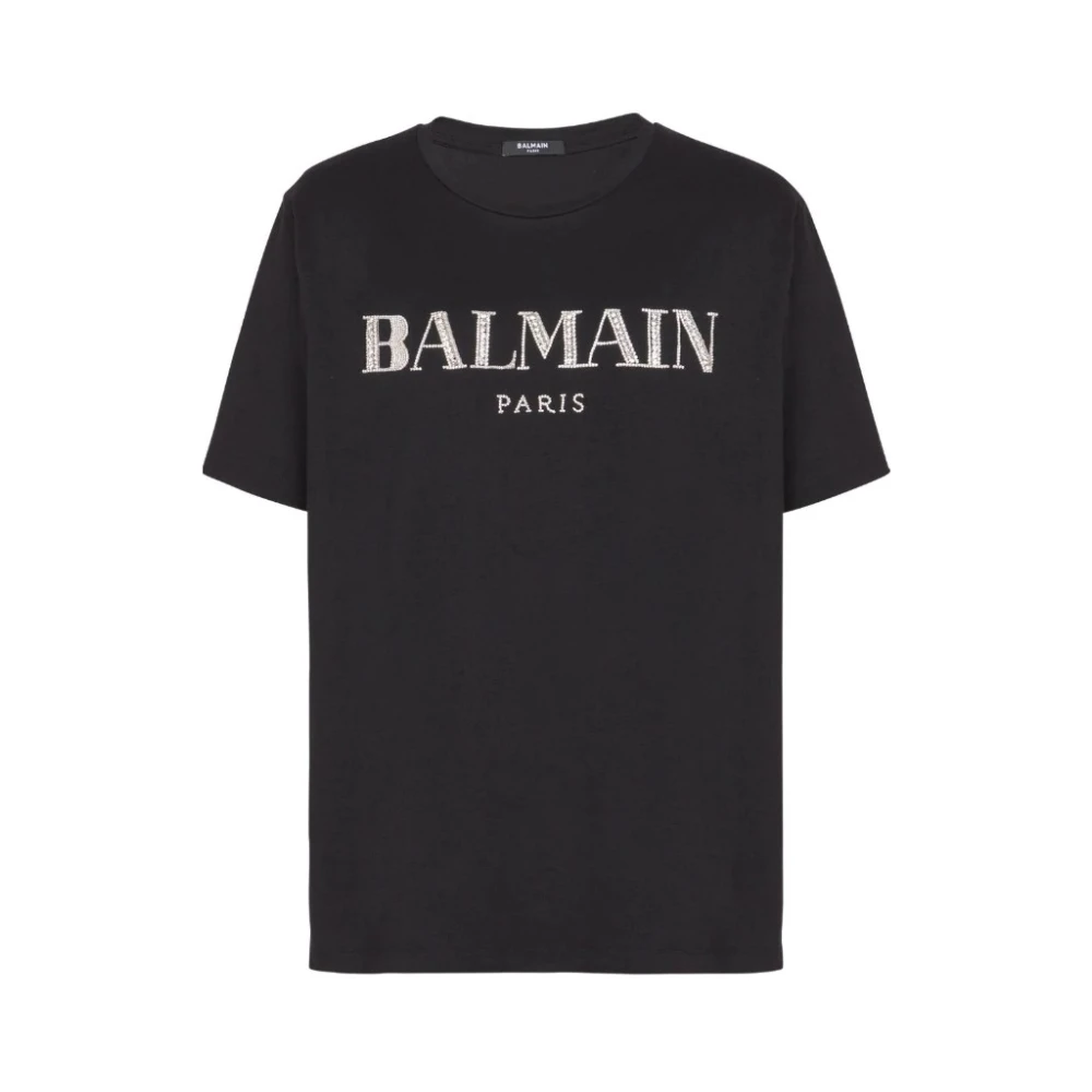Balmain Vintage Crystal Embellished T-Shirt Black Heren