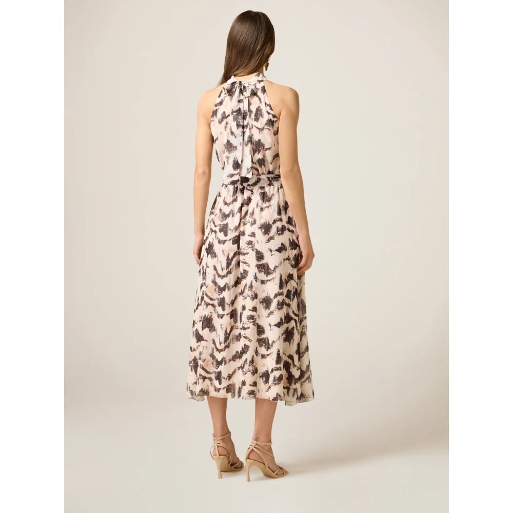 Oltre Maxi Jurk met Gemarmerd Patroon Multicolor Dames