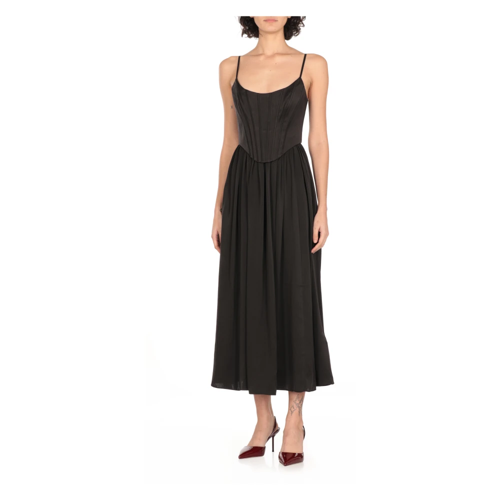 Zimmermann Zwarte zijden jurk met wijde hals Black Dames
